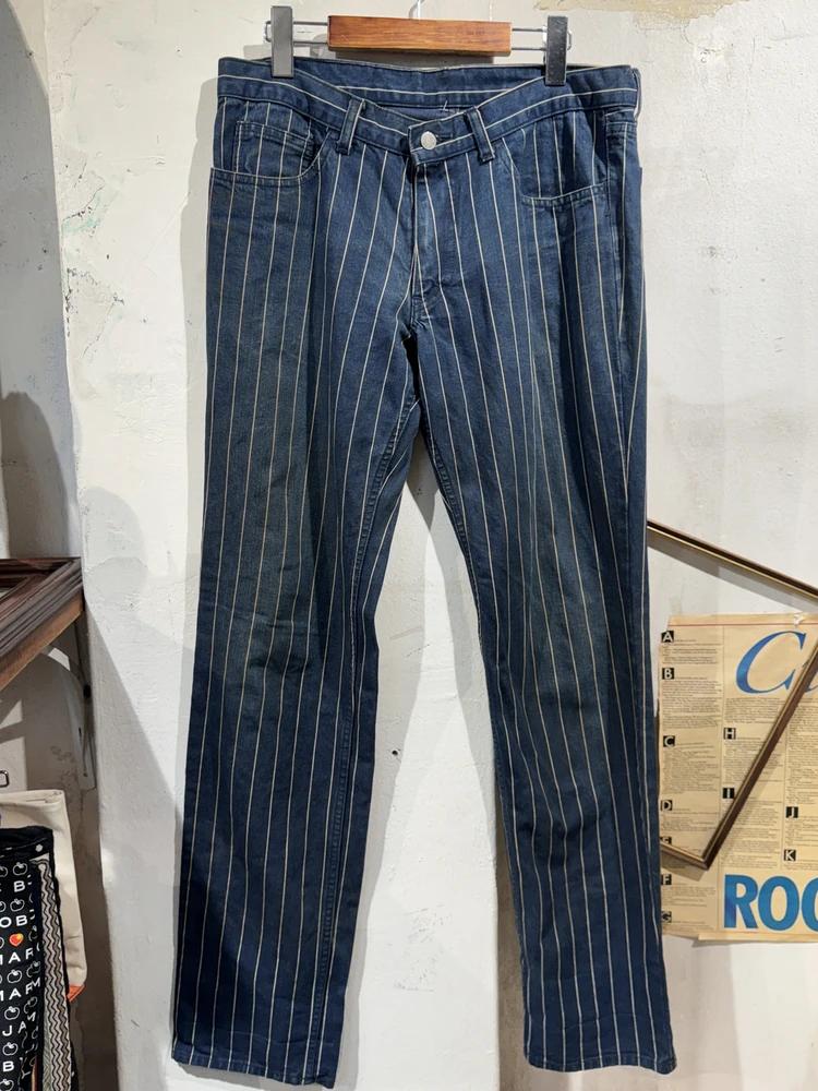 Navy pinstripe pants 3
