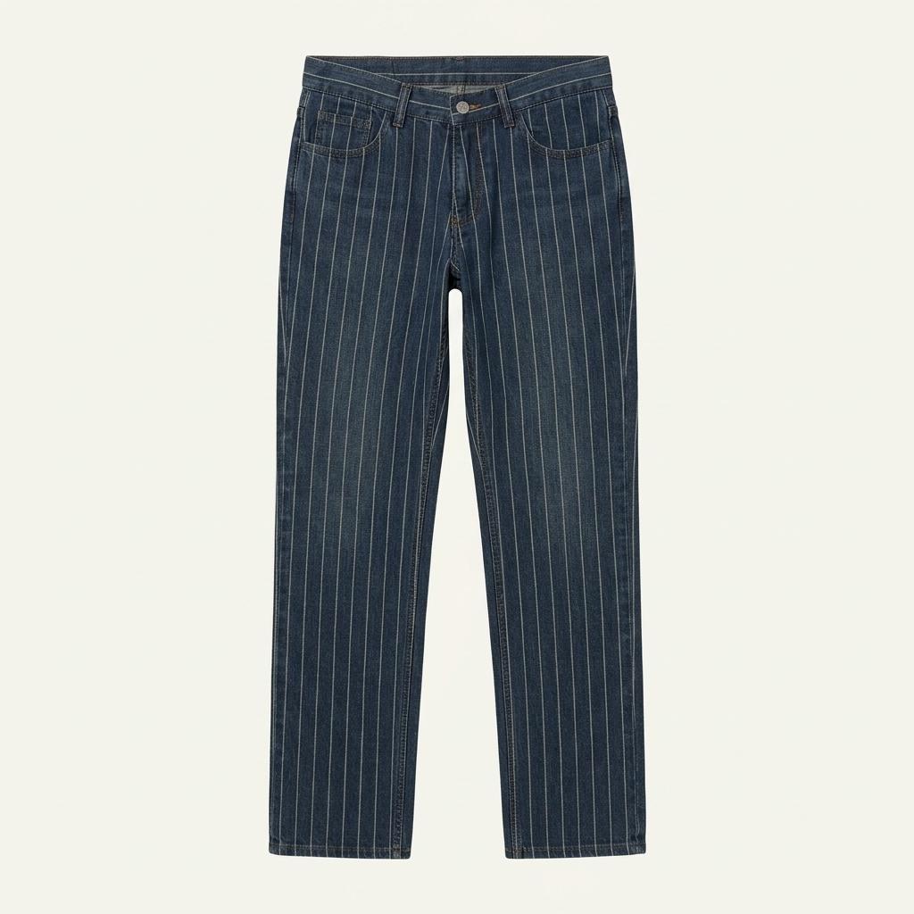 Navy pinstripe pants 1