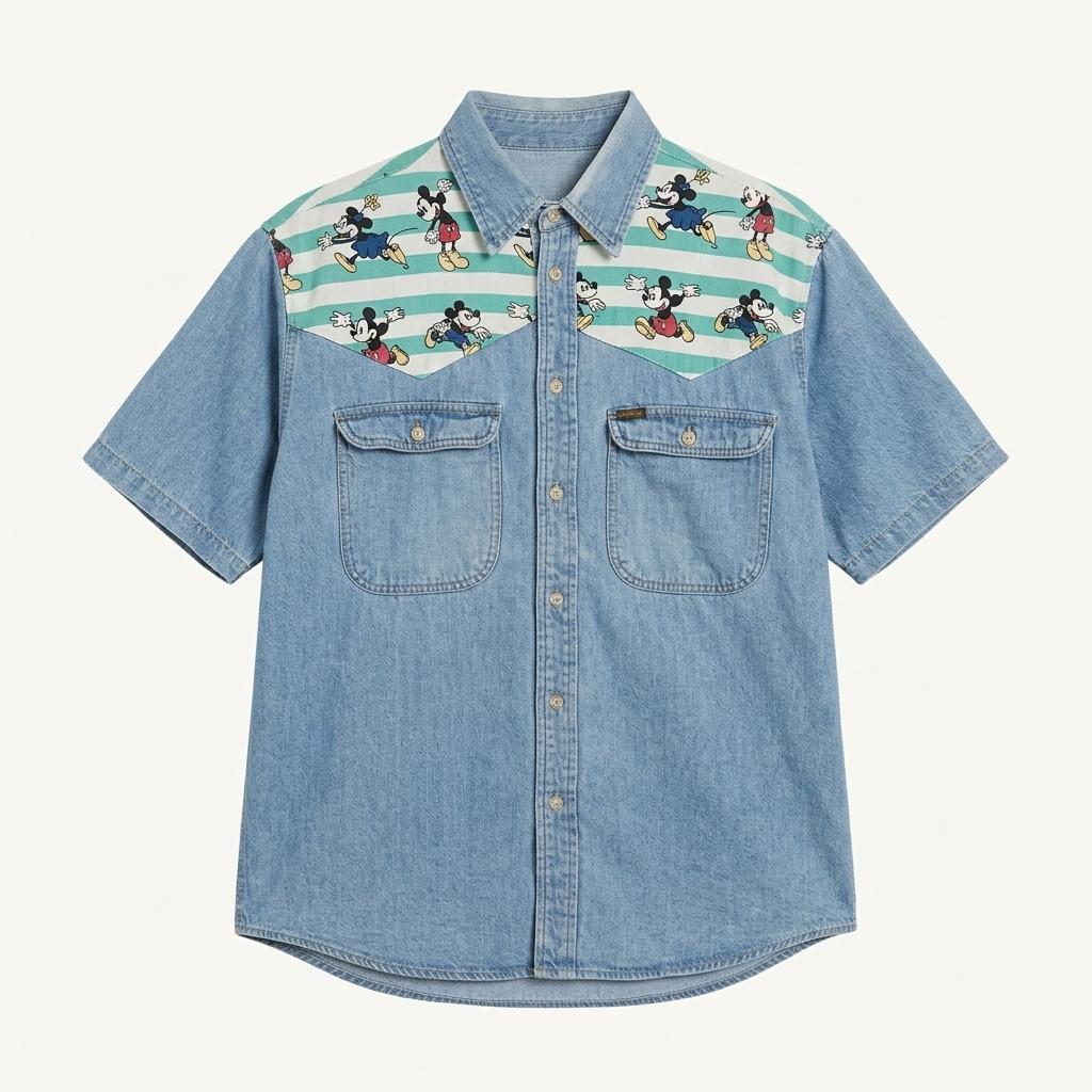 Rifle mickey mouse denim shirt 1