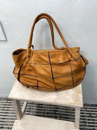 Urban Research camel patchwork leather tote bag# 10