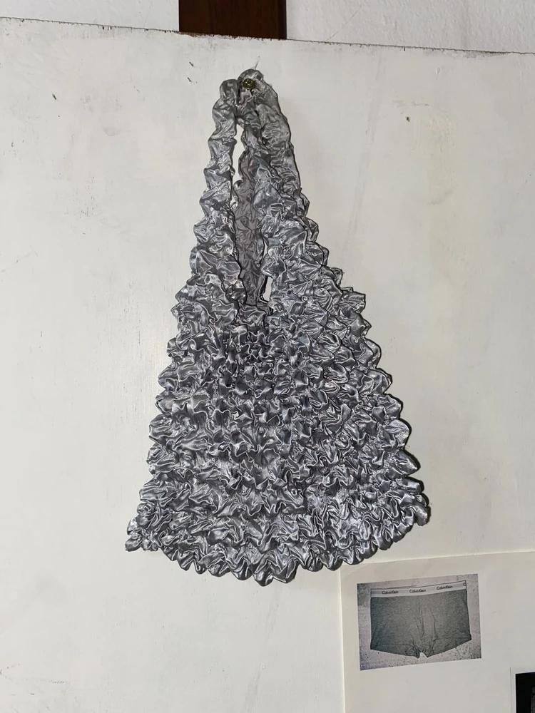 Metallic silver popcorn bubble mini bag 4