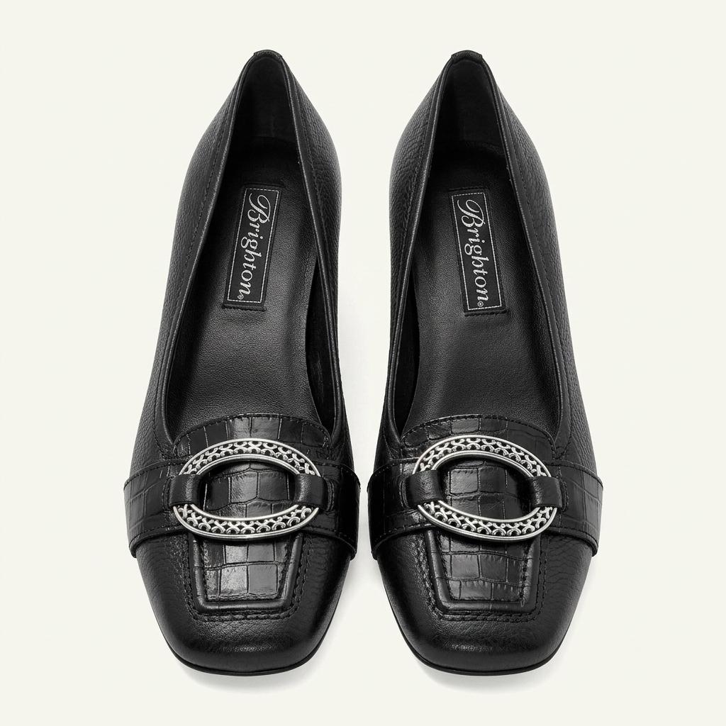 Brighton black leather loafers 1