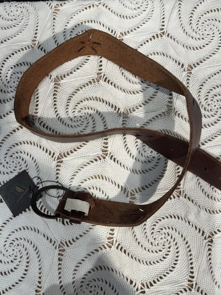 Brown cut-out belt 6