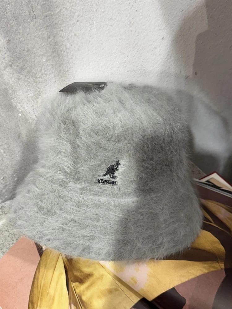 Kangol light gray angora hat_to 4