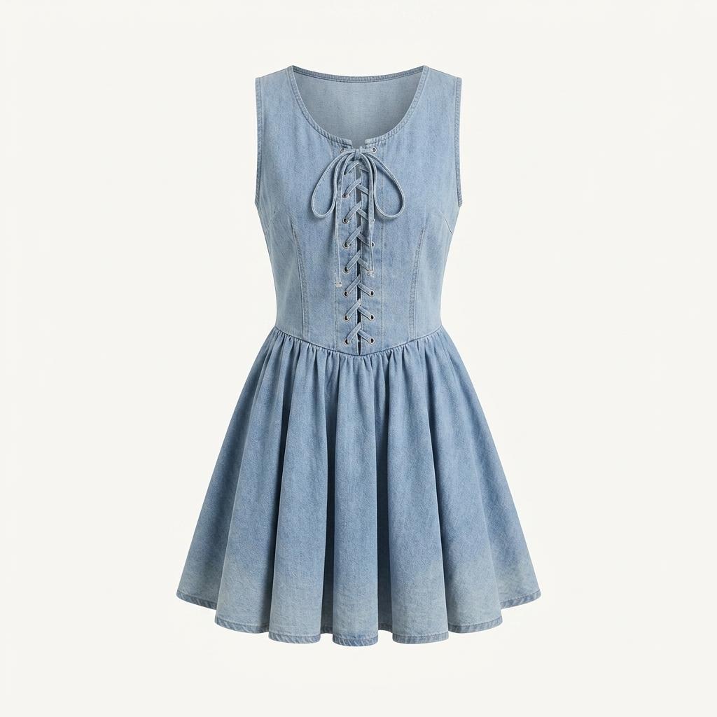 Ragazza light blue corset style denim dress* 1