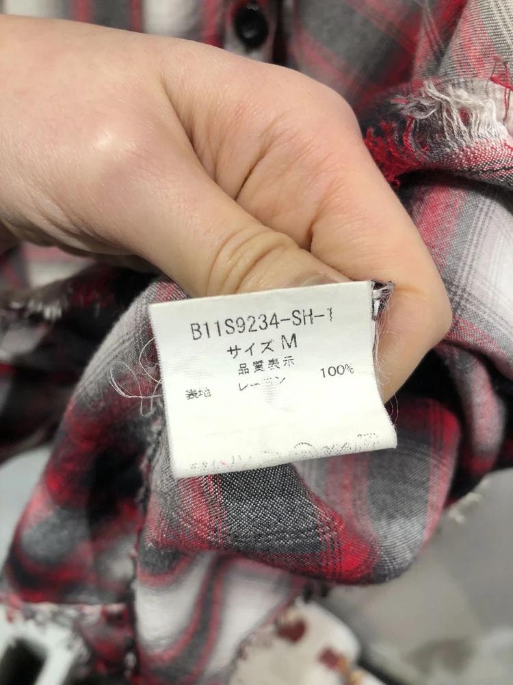Red&black cut-off hem check shirt dress +to 9