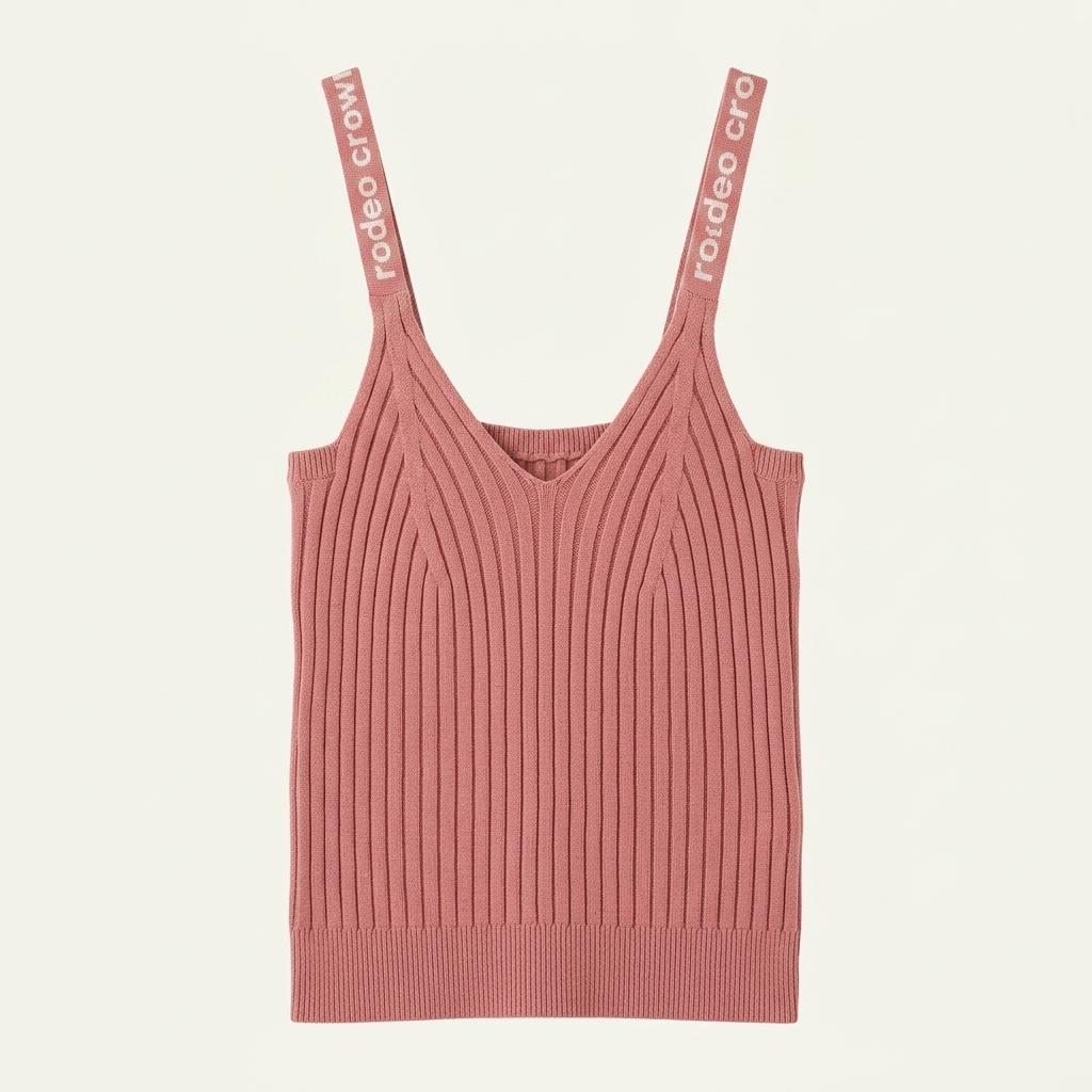 Rodeo Crowns pink knitted sleeveless top* 1