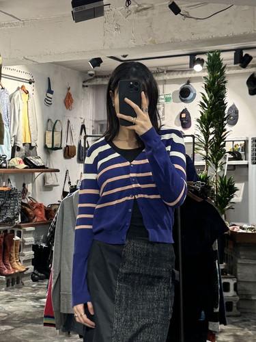 Mystic purple striped cardigan +to 10