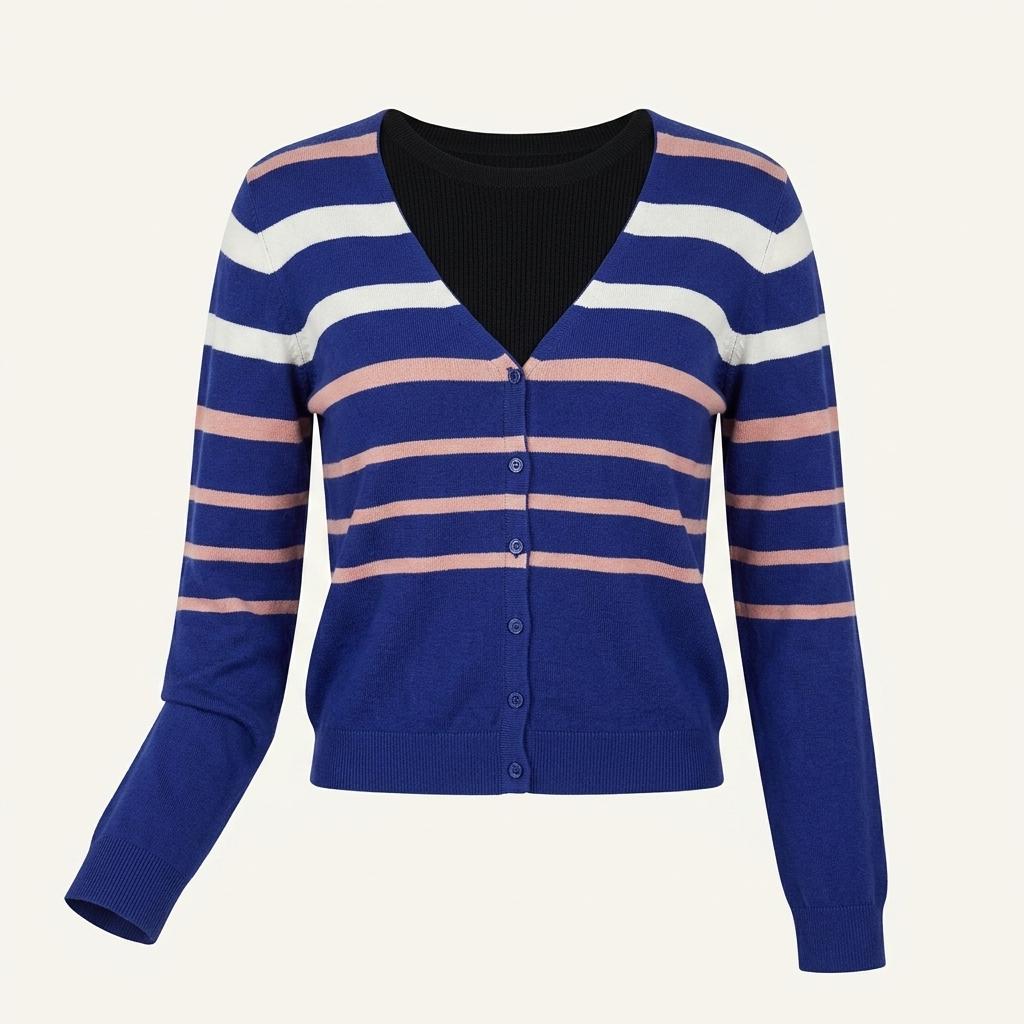 Mystic purple striped cardigan +to 1