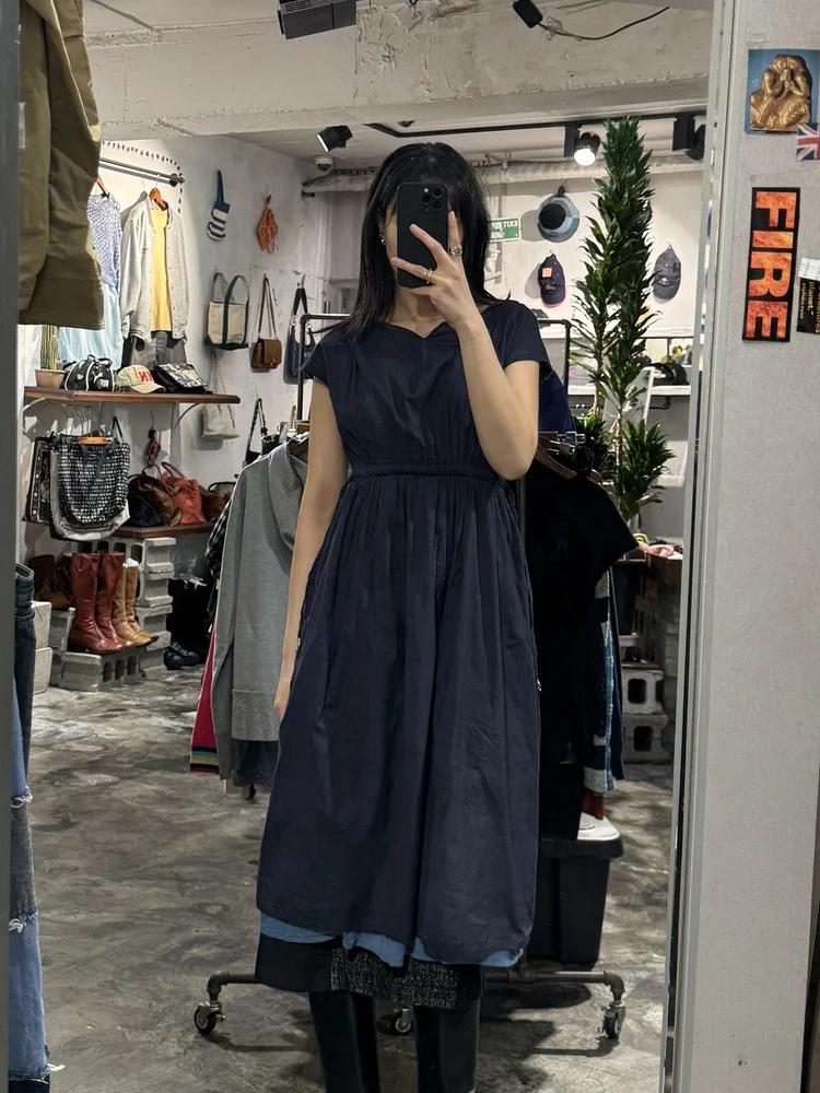 Navy midi flared onepiece +to 3