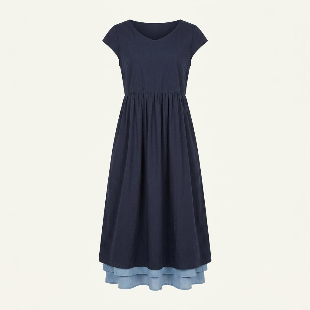 Navy midi flared onepiece +to 1