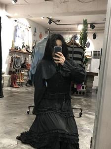 Black frilled bolero blouse +to 2