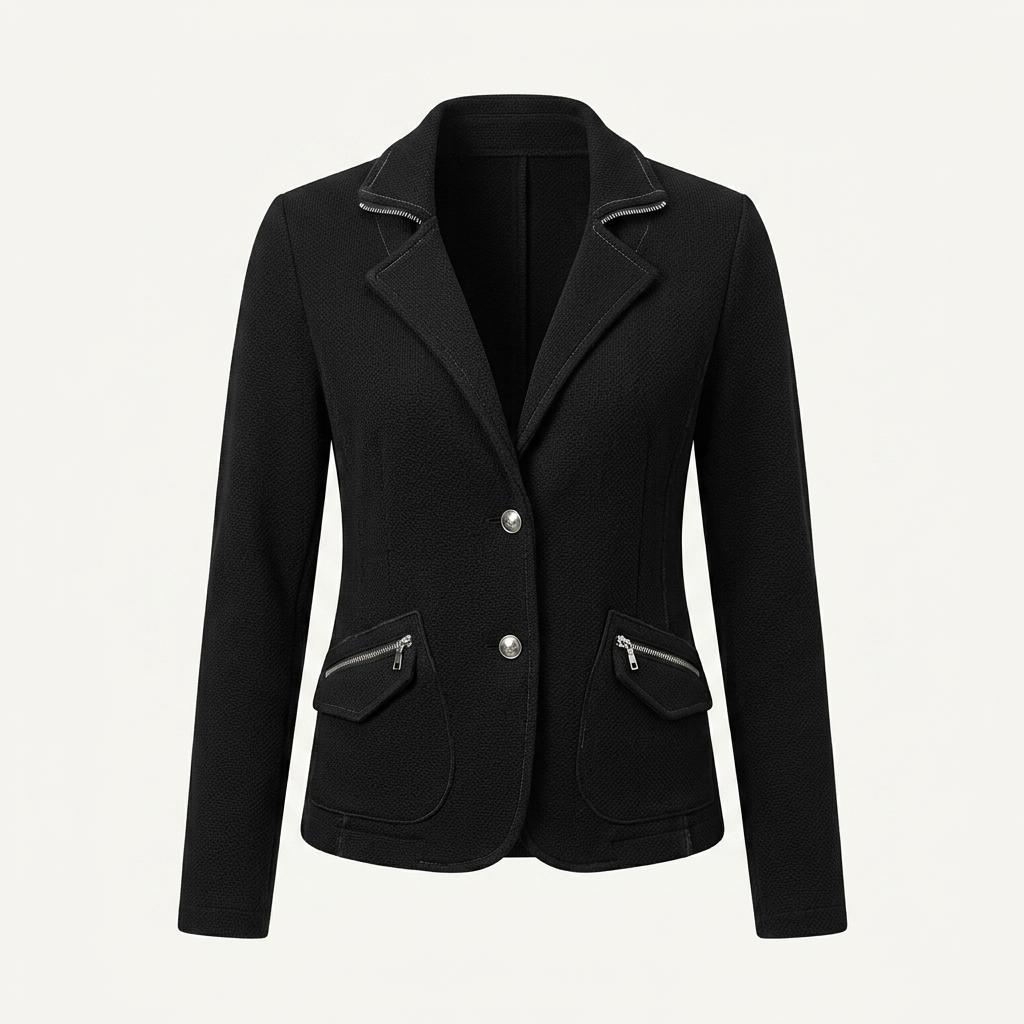 Anni Plus black wool blazer cardigan +to 1