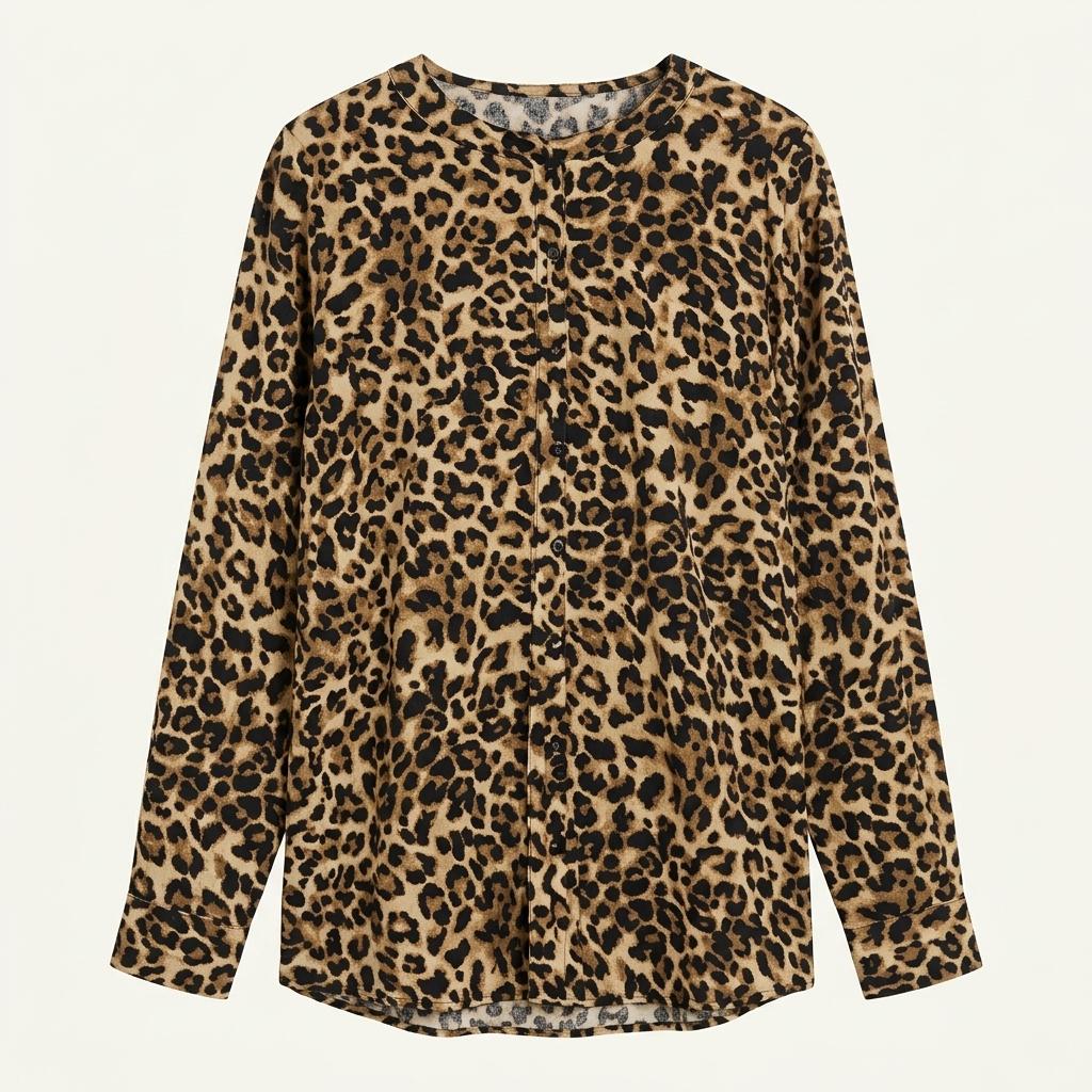 Van Heusen Studio leopard blouse +to 1