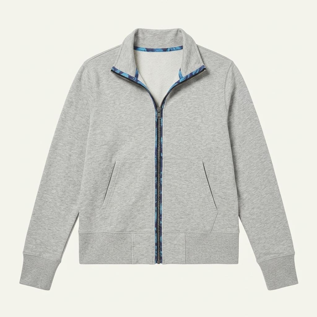 Light gray zip up hoodie +to 1