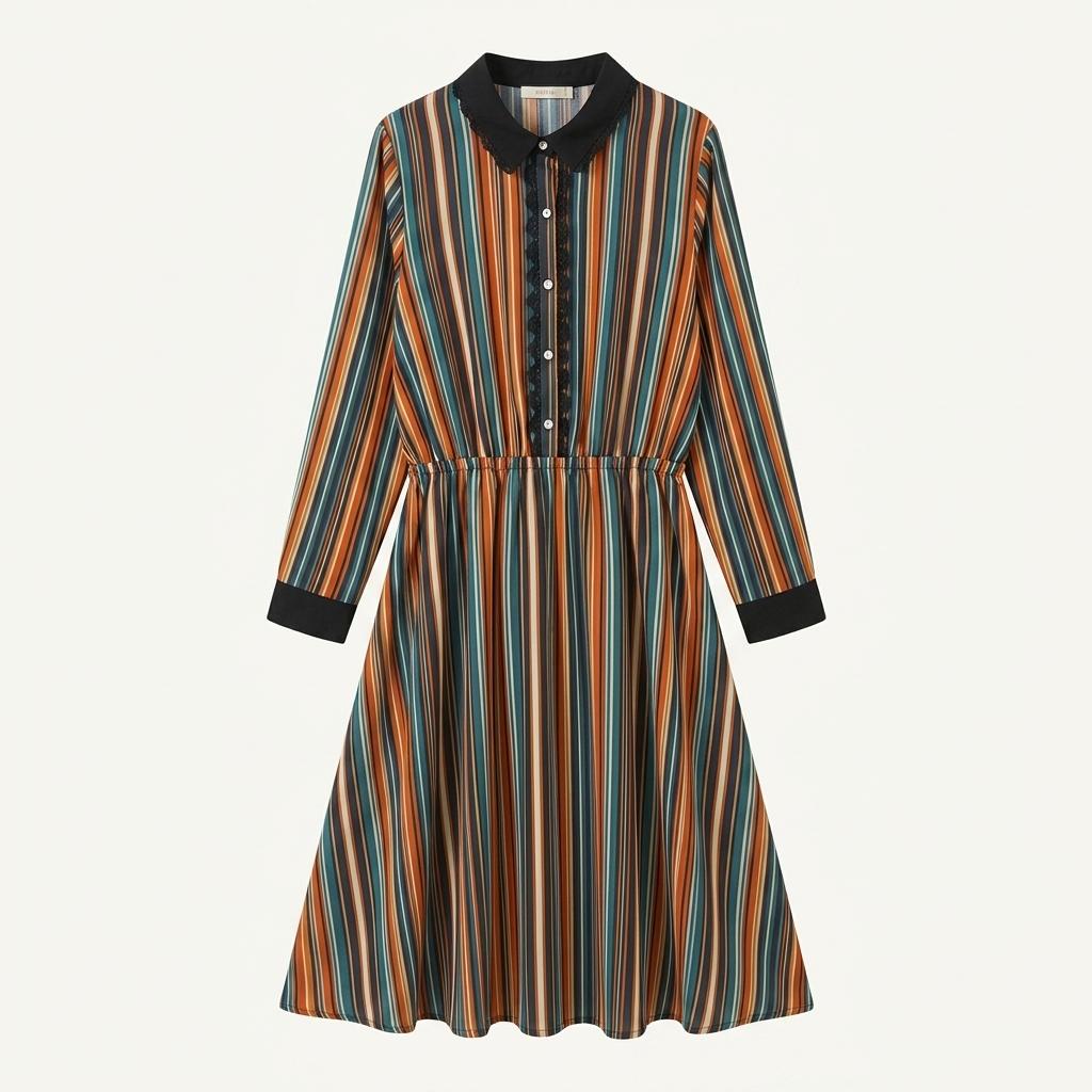 Axes Femme colorful striped midi onepiece +to 1