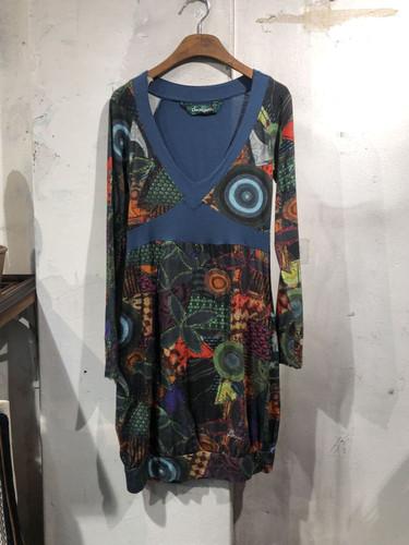 Desigual blue patterned midi onepiece +to 9