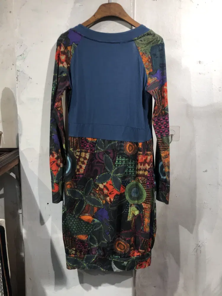 Desigual blue patterned midi onepiece +to 7