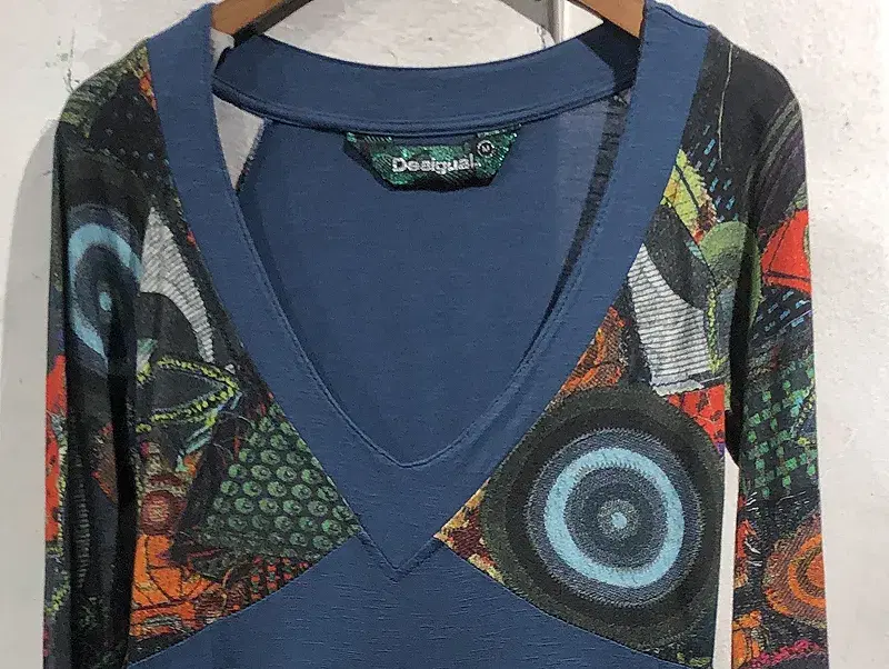 Desigual blue patterned midi onepiece +to 4