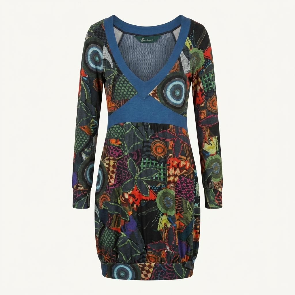 Desigual blue patterned midi onepiece +to 1