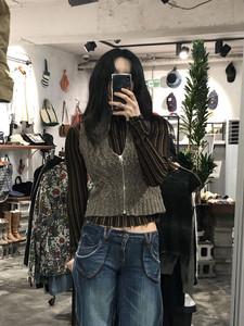 Brown sweater zip up vest +to 2