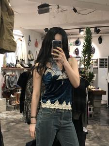 Turquoise lace velour sleeveless +to 2