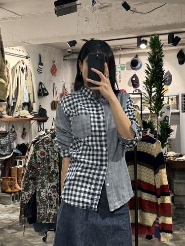 Antiqulothes blue checkered shirt +to 10