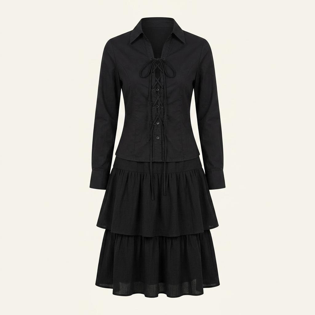 Babe black pleated bubble mini skirt +to 1