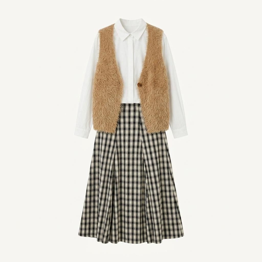 Super Hakka camel mohair sweater vest +to 1