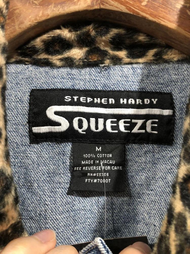 Squeeze leopard collar denim jacket +to 10