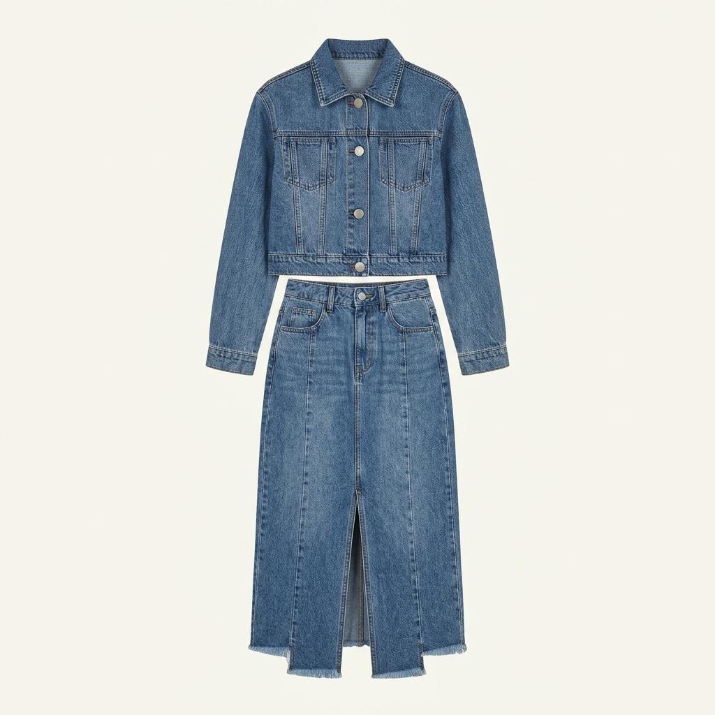 Squeeze leopard collar denim jacket +to 1