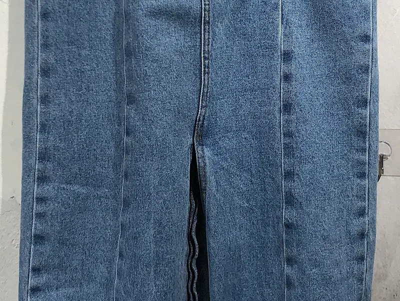 Denim slit long skirt +to 8