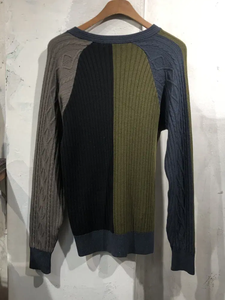 Aramis navy&khaki wool sweater +to 8