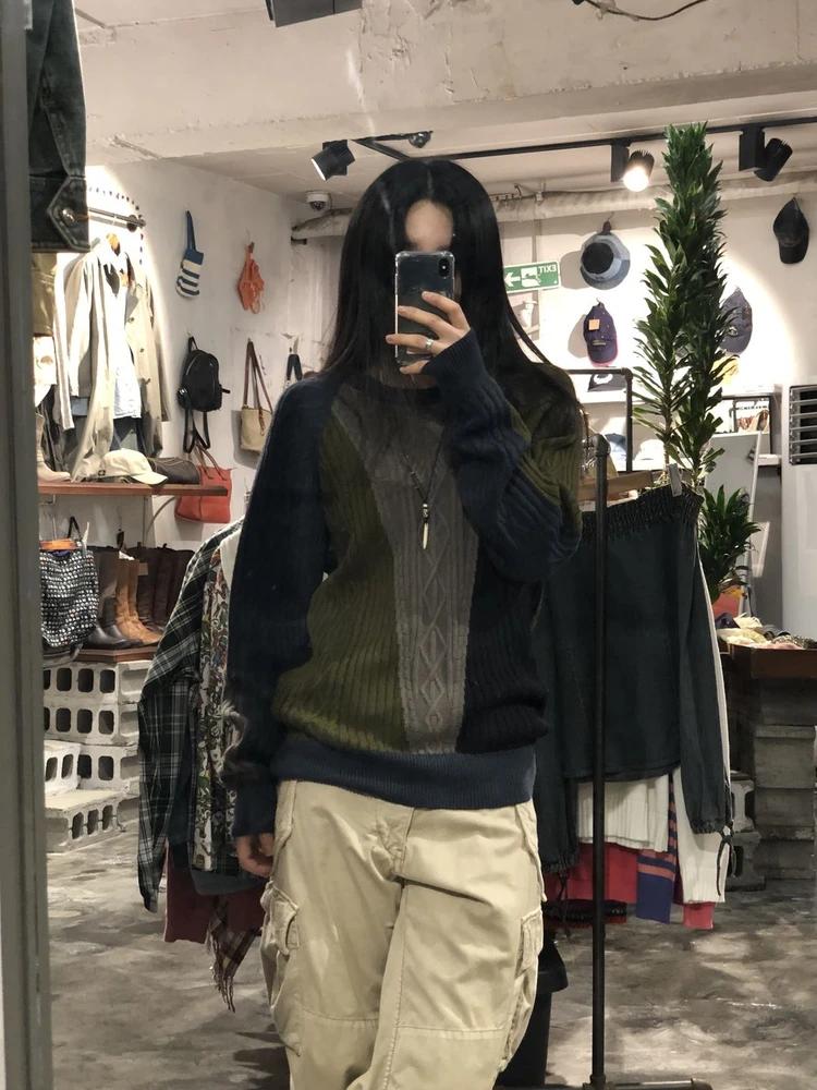 Aramis navy&khaki wool sweater +to 3