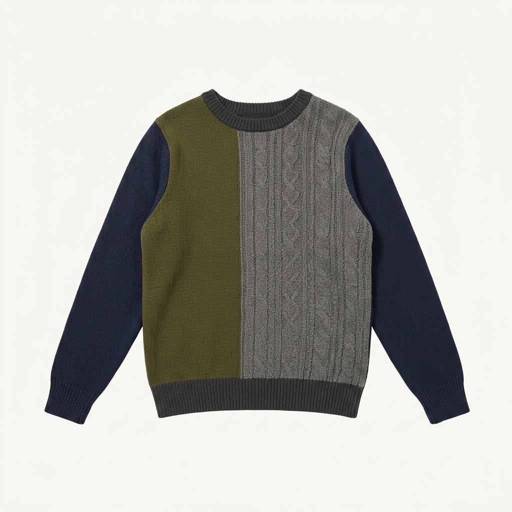 Aramis navy&khaki wool sweater +to 1