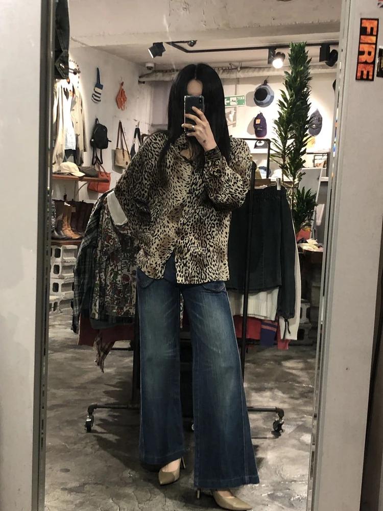 Brown leopard blouse+to 4