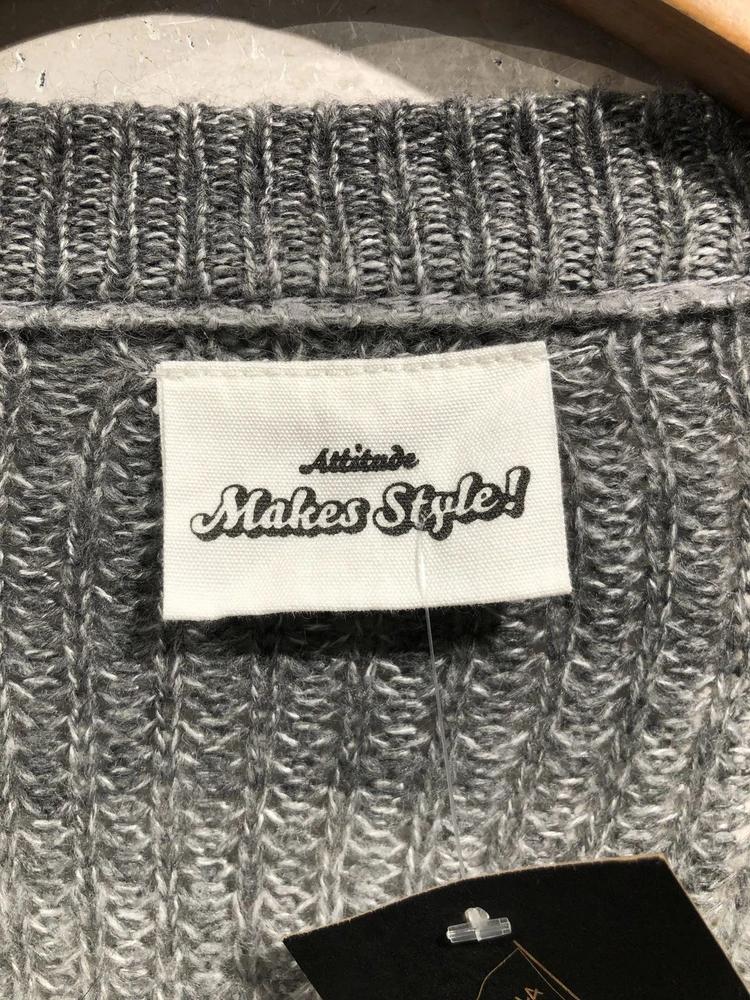 Attitude gray gradient wool cardigan +to 10