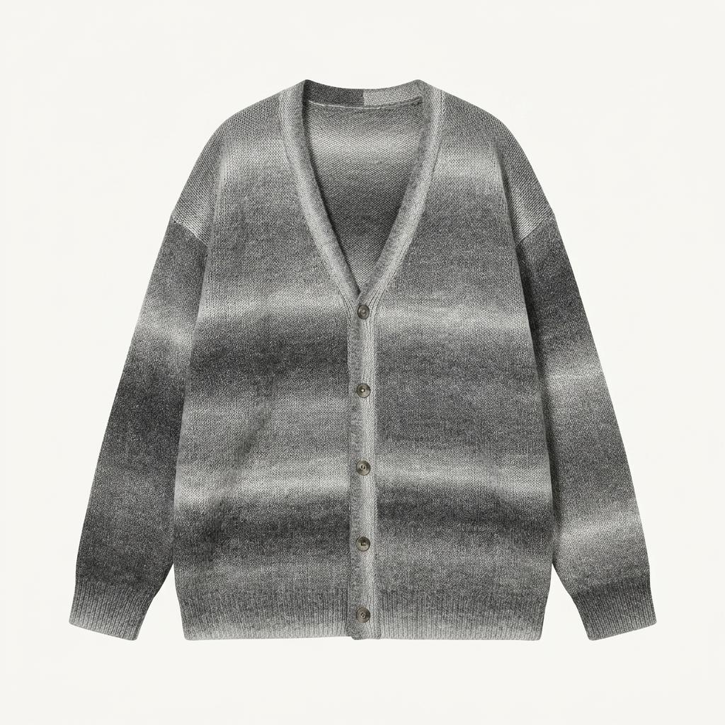 Attitude gray gradient wool cardigan +to 1
