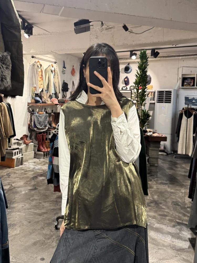 ERFO glossy khaki sleeveless +to 3