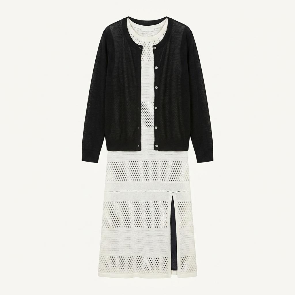 Decontractee black cardigan+to 1