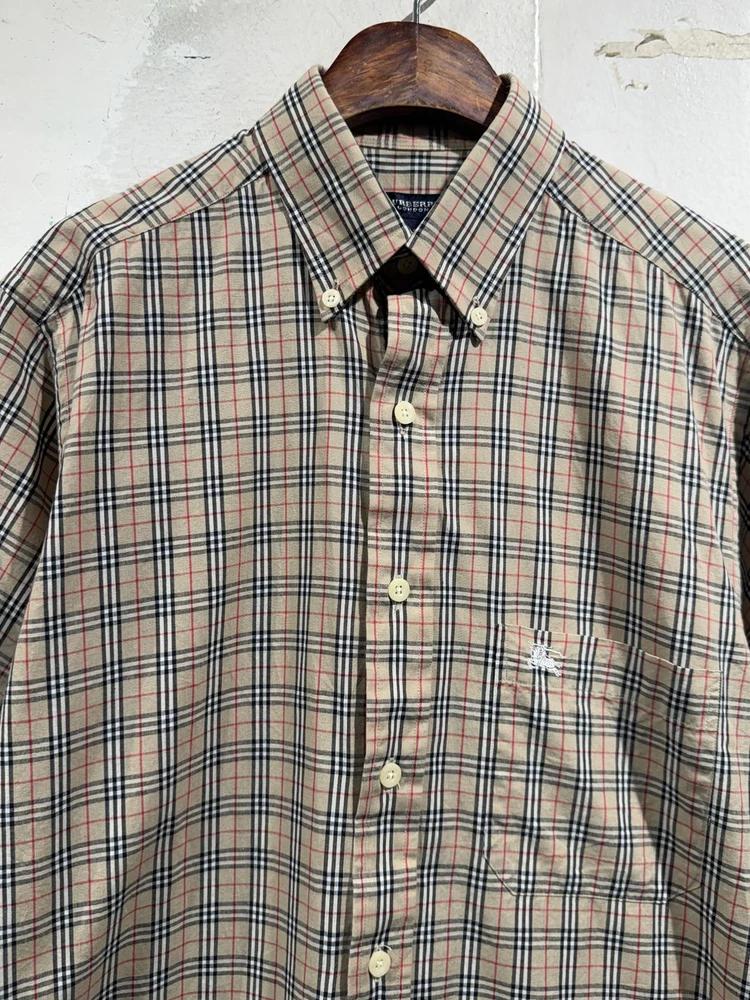 Burberry beige check short sleeve shirt 4