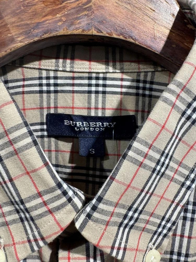 Burberry beige check short sleeve shirt 7