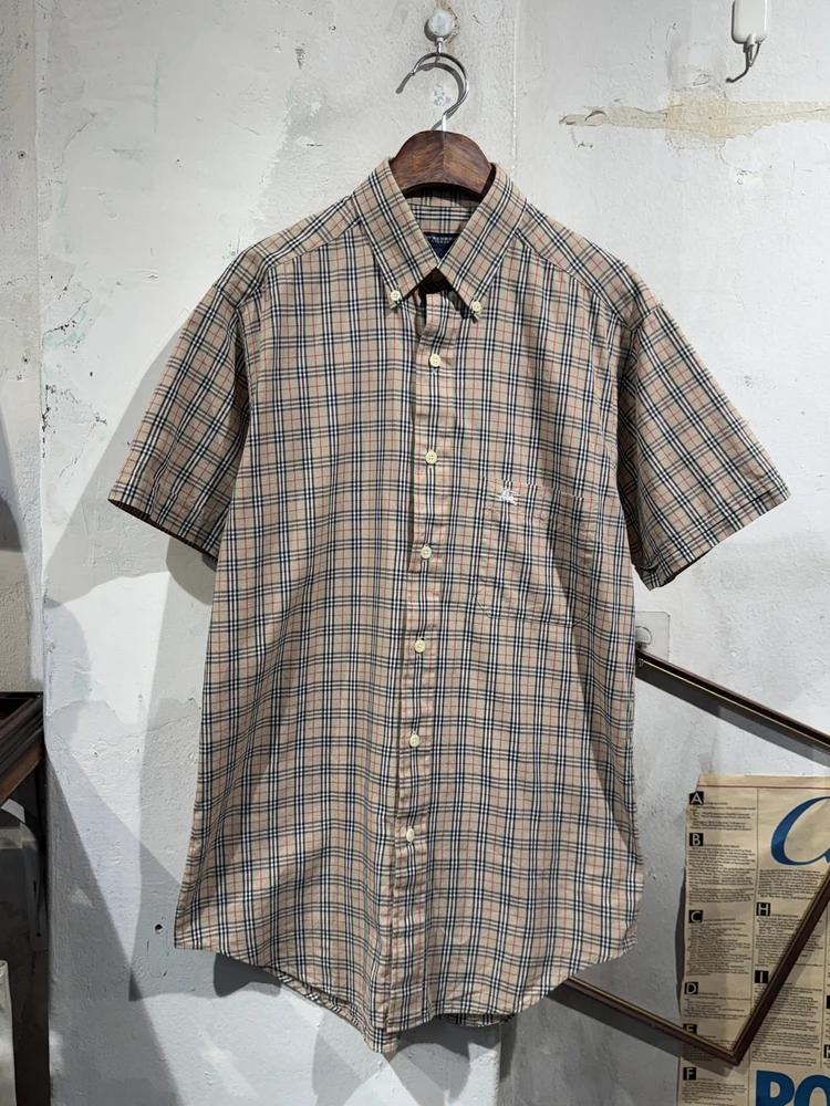 Burberry beige check short sleeve shirt 3