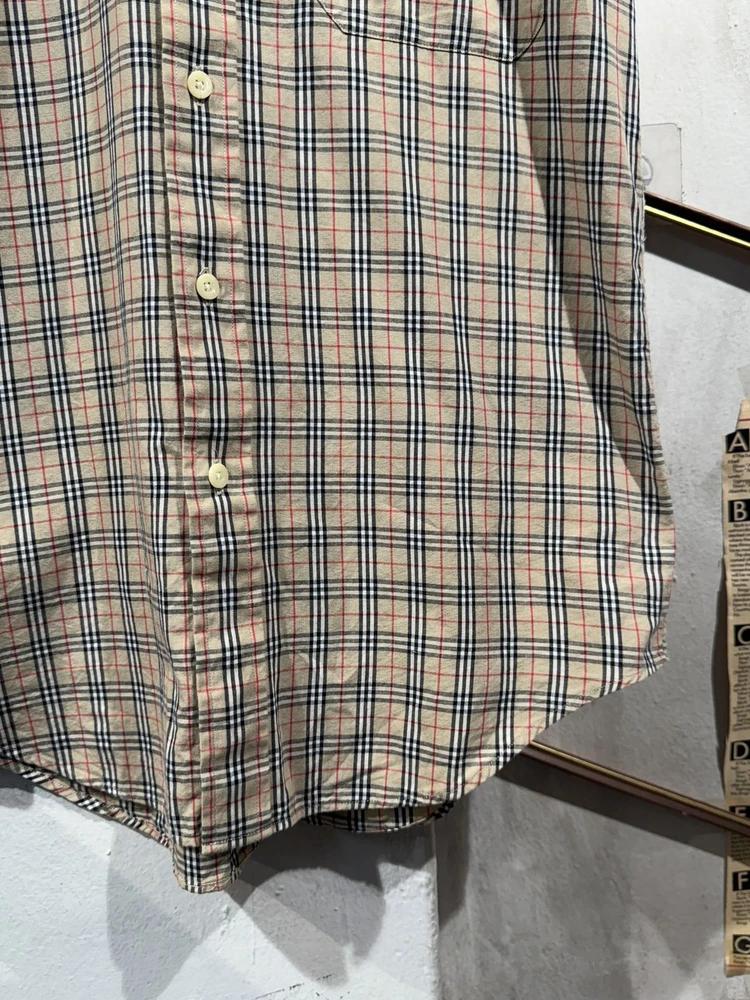 Burberry beige check short sleeve shirt 5