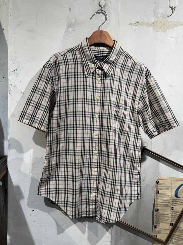 Burberry beige checked shirt_f 5