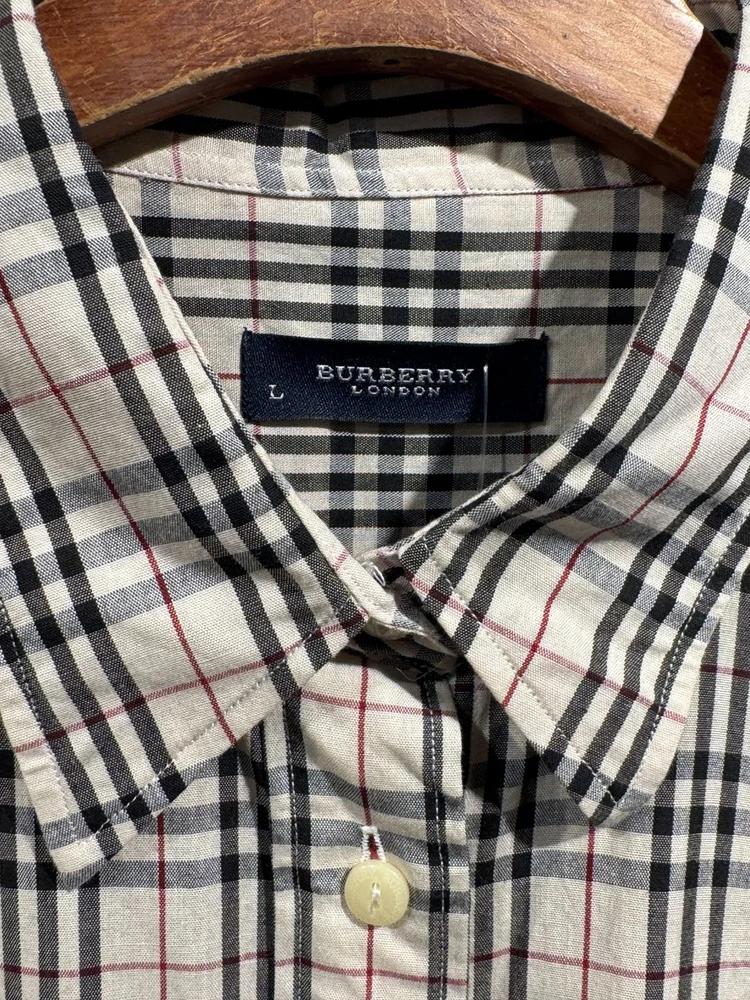 Burberry beige checked shirt_f 8