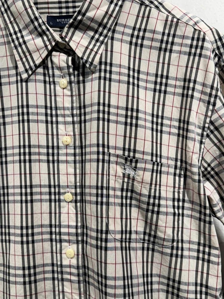Burberry beige checked shirt_f 6