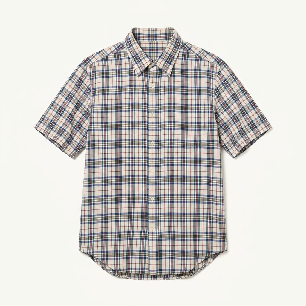 Burberry beige checked shirt_f 1
