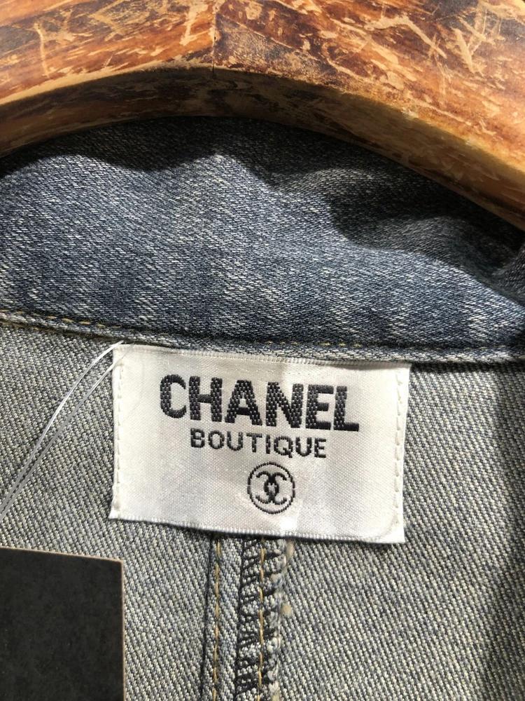 Chanel Boutique yellow washed denim blazer+f 10