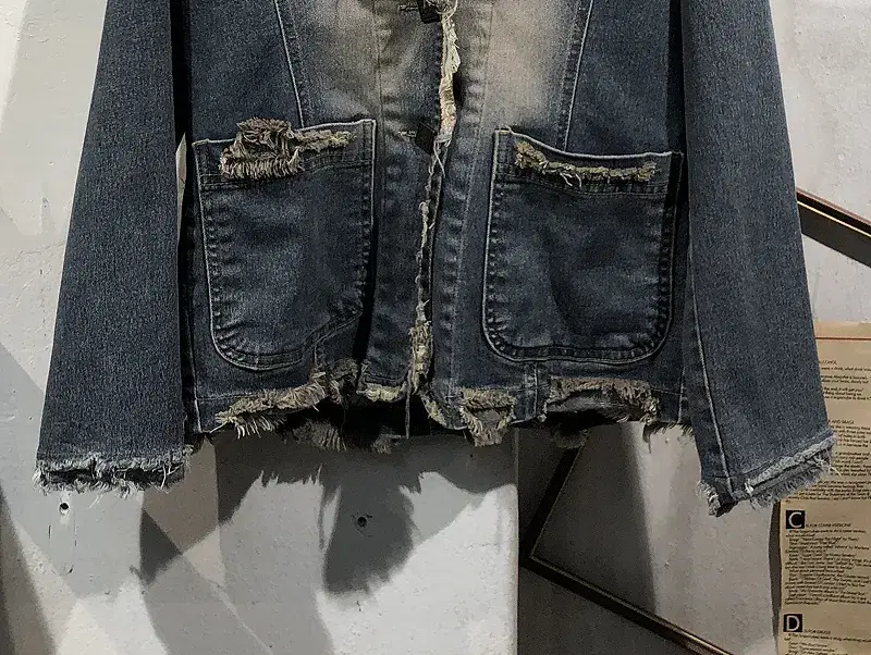 Chanel Boutique yellow washed denim blazer+f 8